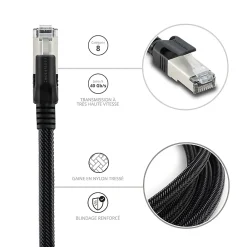 Metronic Câble Et Connectique Réseau-Câble Ethernet RJ45 CAT 8 mâle/mâle tressé - S/FTP 5 m - 395631