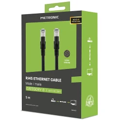 Metronic Câble Et Connectique Réseau-Câble Ethernet RJ45 CAT 8 mâle/mâle tressé - S/FTP 5 m - 395631