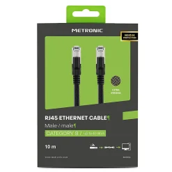 Metronic Câble Ethernet RJ45 CAT 8 mâle/mâle tressé - S/FTP 10 m - 395631