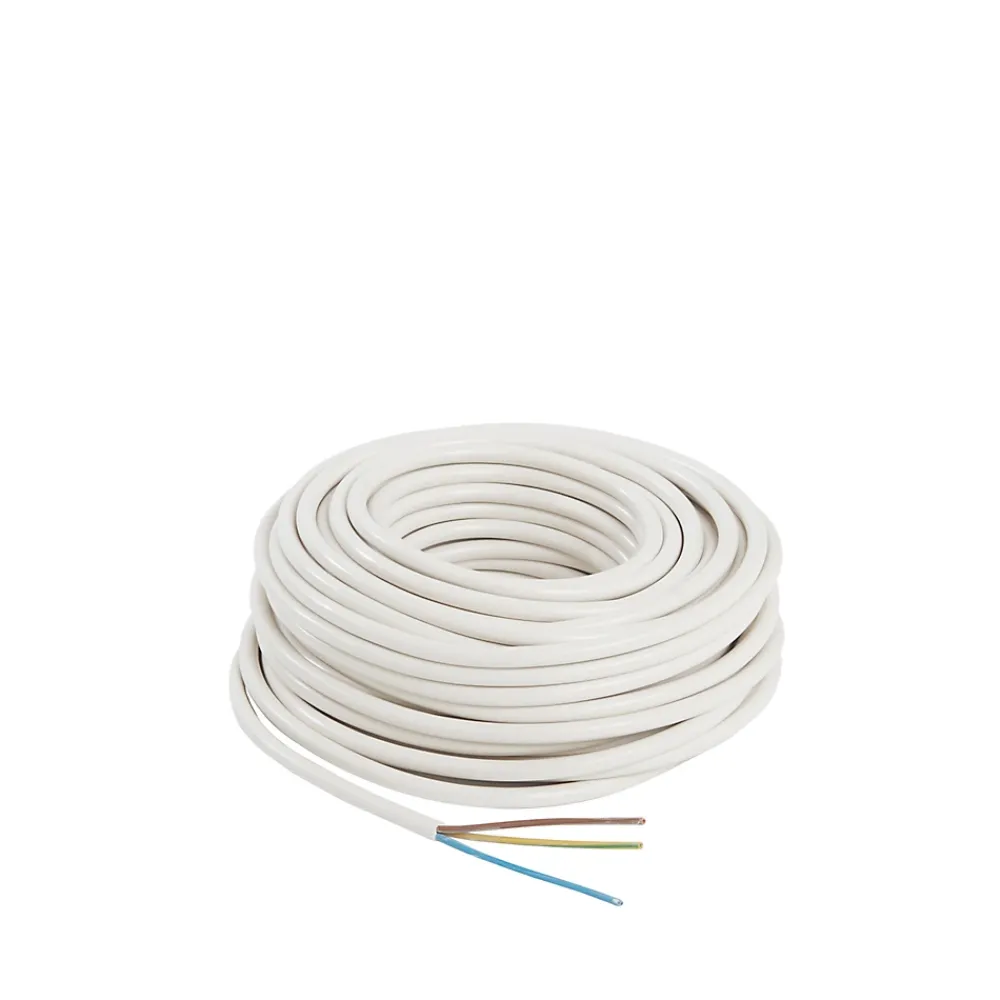 Nexans Câble électrique flexible H05VVF 3x1,5 mm² Blanc - 25 m