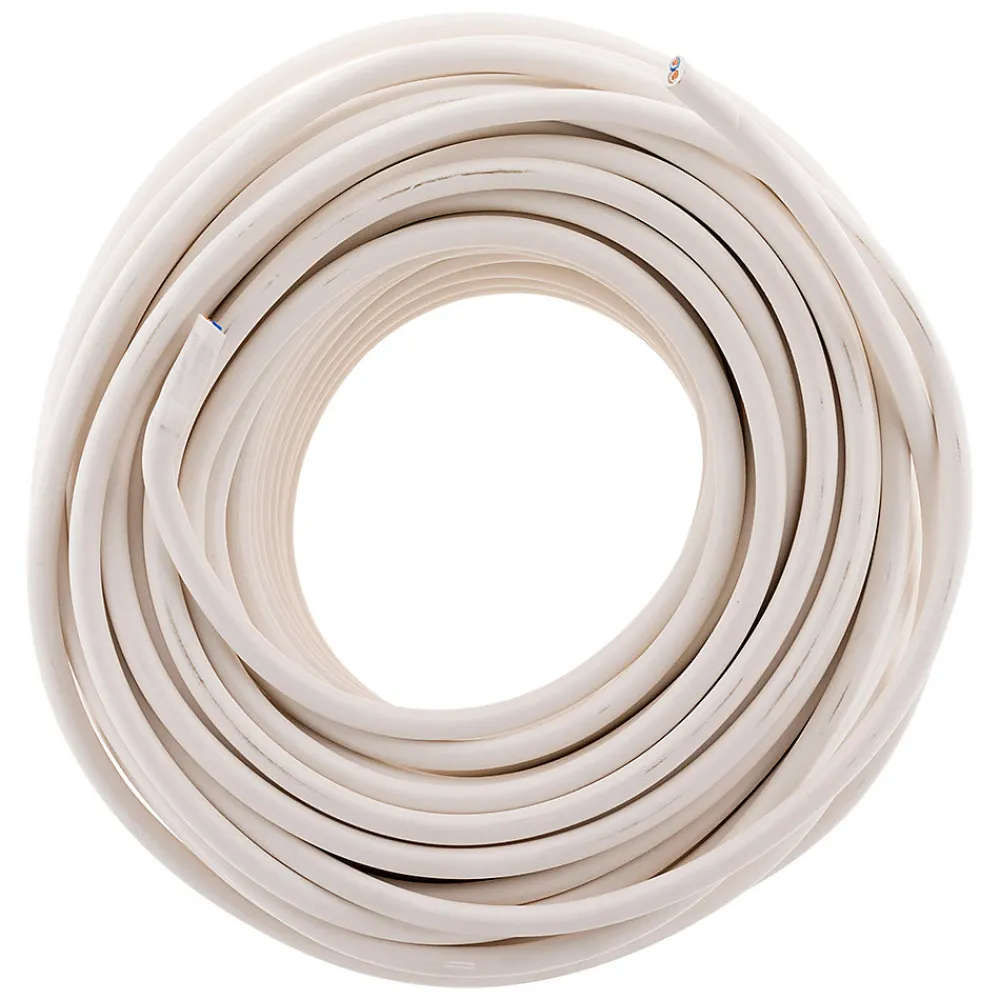 Zenitech Câble électrique H05VV-F 2x1,5mm² blanc - 50m -