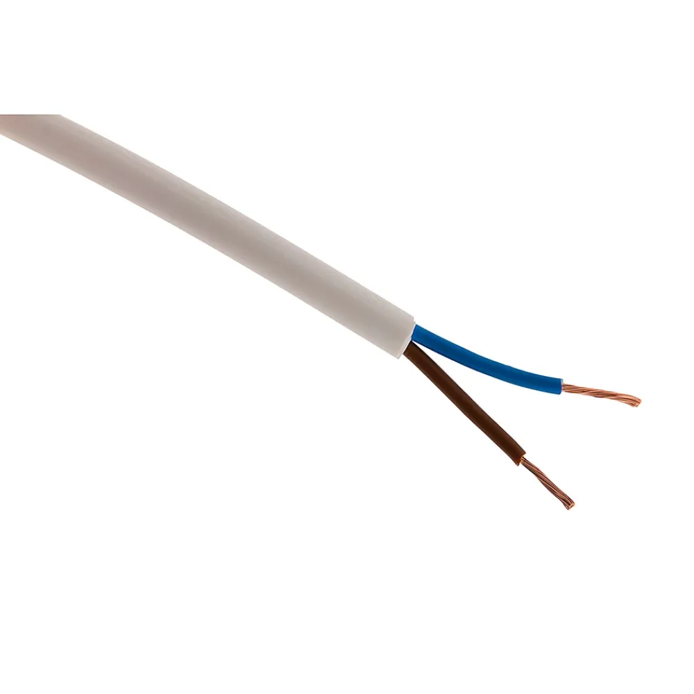 Zenitech Câble, Fil Et Cordon D'Alimentation-Câble électrique H05VV-F 2x1,5mm² blanc - 25m -
