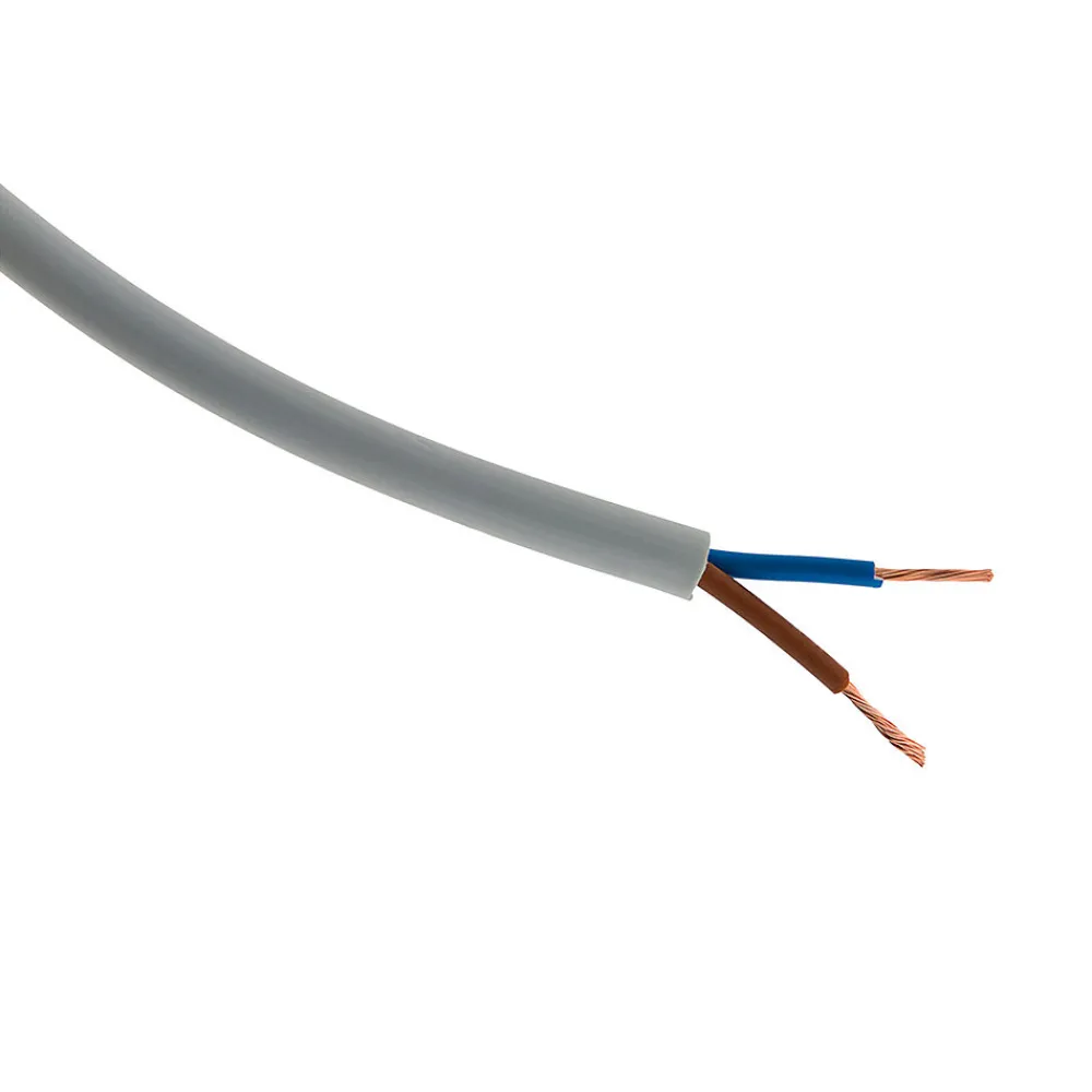 Zenitech Câble électrique H05VV-F 2x1,5mm² gris - 50m -