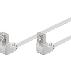 Goobay Câble RJ45 Cat5e coudé blindé blanc 50cm
