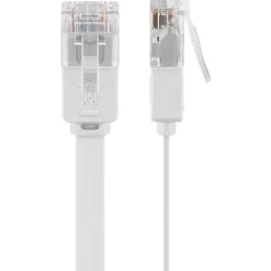Goobay Câble Et Connectique Réseau-Câble RJ45 Cat6 2m non Blindé plat Blanc