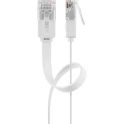 Goobay Câble Et Connectique Réseau-Câble RJ45 Cat6 2m non Blindé plat Blanc