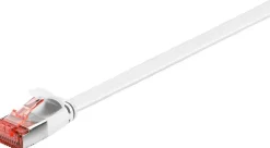 Goobay Câble Et Connectique Réseau-Câble RJ45 Cat6 1m non Blindé plat Blanc