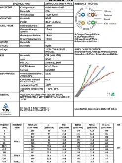 Velamp Câble Et Connectique Réseau-Câble réseau CAT5E UTP 100mt en bobine, certifié CPR