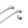 Metronic Câble TV coaxial 9,52 mm coudé mâle/fem. + adaptateur 9,52 mm - 338008
