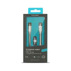 Metronic Câble Et Connectique Tv-Câble TV coaxial 9,52 mm mâle/fem.+adaptateur mâle/mâle 2 m - 338004