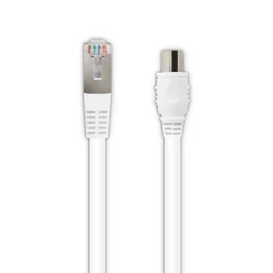 Metronic Câble Et Connectique Tv-Câble TV coaxial 9,52 mm mâle/RJ45 mâle 5 m - blanc
