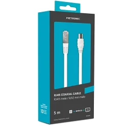 Metronic Câble Et Connectique Tv-Câble TV coaxial 9,52 mm mâle/RJ45 mâle 5 m - blanc