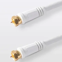 Blyss Câble Et Connectique Tv-Câble Type F Mâle / Mâle blanc, Doré , 3 m