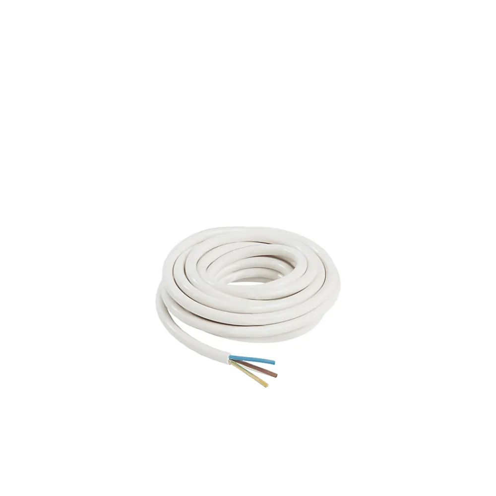 Nexans Câble 3X2,5 mm² H05VVF blanc couronne 5m