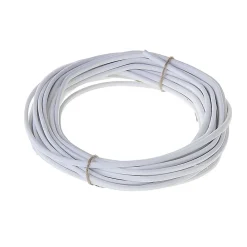 Nexans Câble 2X0,75 mm² H03VVH2F blanc couronne 5m