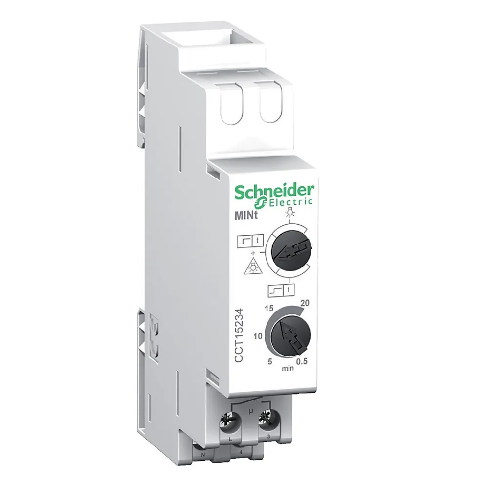 Schneider Electric Cct15234 Schneider - Minuterie Modulaire 30s..20mn - Contact 16a/230vca - Marche Auto - Acti9 Mint