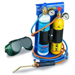 Kemper Chalumeau Bi-Gaz Oxygène Propane Pro 3300-C : Kit Complet Soudage & Brasage, Coupe Acier 5 mm, Détendeurs, Manomètres