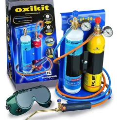 Kemper Lampe À Souder-Chalumeau Bi-Gaz Oxygène Propane Pro 3300-C : Kit Complet Soudage & Brasage, Coupe Acier 5 mm, Détendeurs, Manomètres
