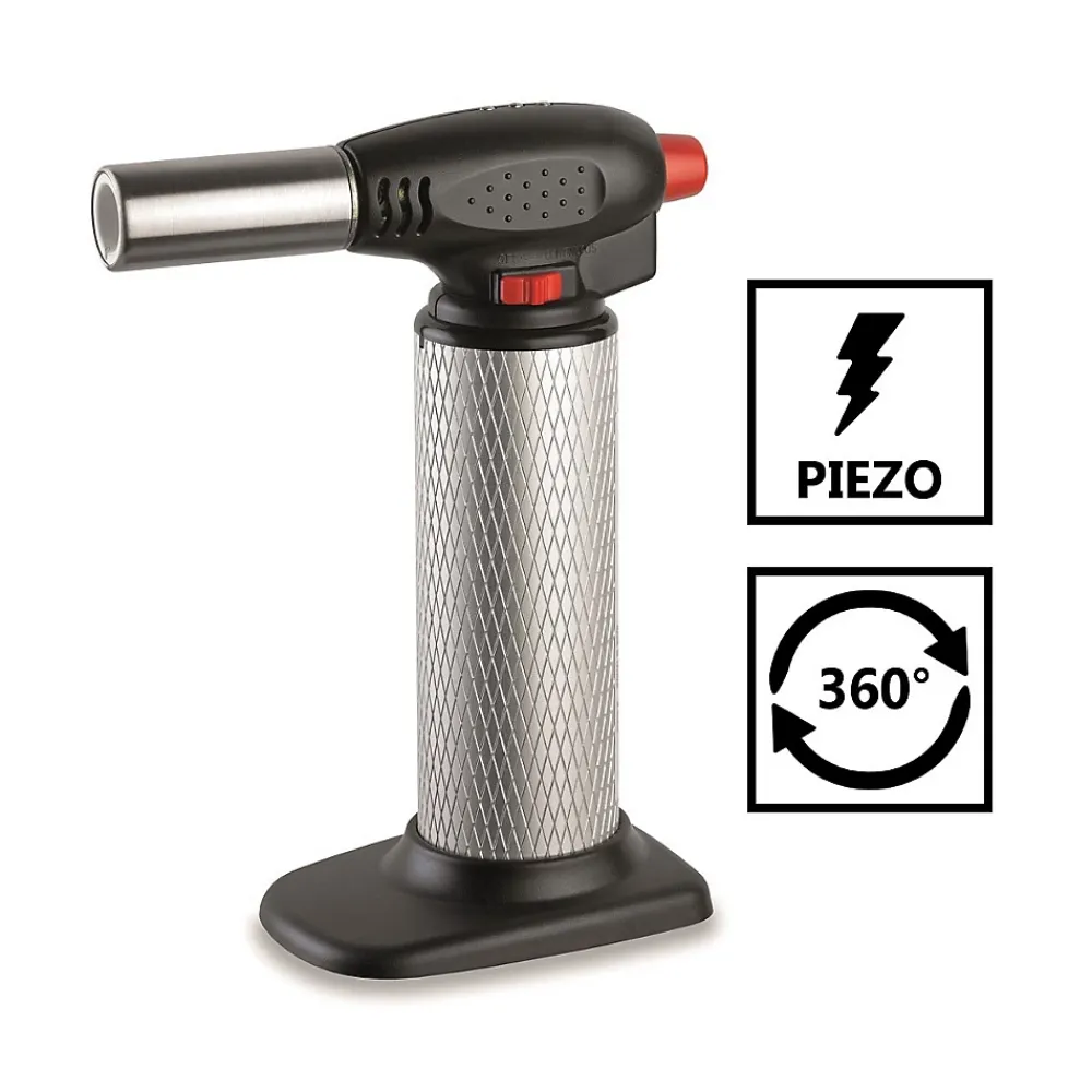 Kemper Chalumeau de cuisine Professionnel à gaz Torche gaz rechargeable Utilisation 360 degrés Allumage piezo