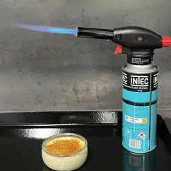 Proweltek Lampe À Souder-Chalumeau à gaz 180W - 360-C + Cartouche gaz butane 227gr - Chalumeau de cuisine Allumage auto piezo flamme réglable