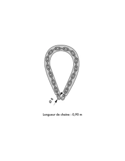 Thirard Chaîne acier cémenté zingué à clé Loops, moto, barrières, diamètre 8mm, 0.9m, gaine PVC, cadenas, 3 clés -