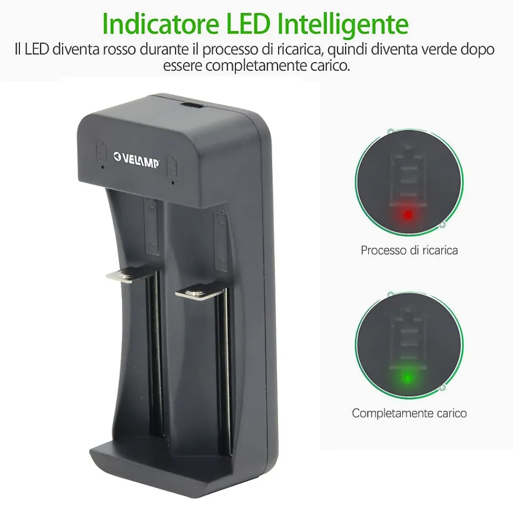 Velamp Chargeur rapide à 2 canaux pour batteries lithium-ion