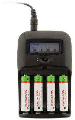 Thomson Chargeur à rechargement rapide pour piles AA et AAA (fournies) -