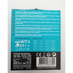 Watt & Co Chargeur Et Câble Usb|Transformateur, Convertisseur Et Chargeur Usb-Chargeur universel Watt&Co 2000mA 16 connecteurs + USB
