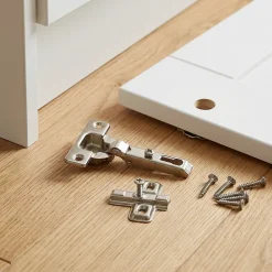 Diall Charnière invisible key hole acier nickelé pour porte à demi-recouvrement Ø26 mm 92°, lot de 2