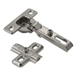 Diall Charnière invisible key hole acier nickelé pour porte à demi-recouvrement Ø26 mm 92°, lot de 2