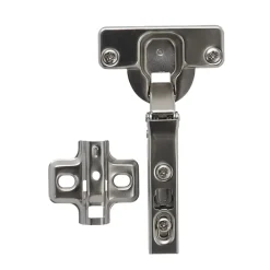 Diall Charnière D'Ameublement-Charnière invisible tourillon acier nickelé pour porte à demi-recouvrement Ø35 mm 110°, lot de 2