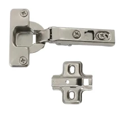 Diall Charnière D'Ameublement-Charnière invisible tourillon acier nickelé pour porte à recouvrement Ø35 mm 110°, lot de 2