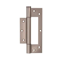 Hardwarexchange Ferme-Porte-Charnière simple action à ressort, 150X30 mm, en acier inox satiné posée totalement en applique, a lame centrée.