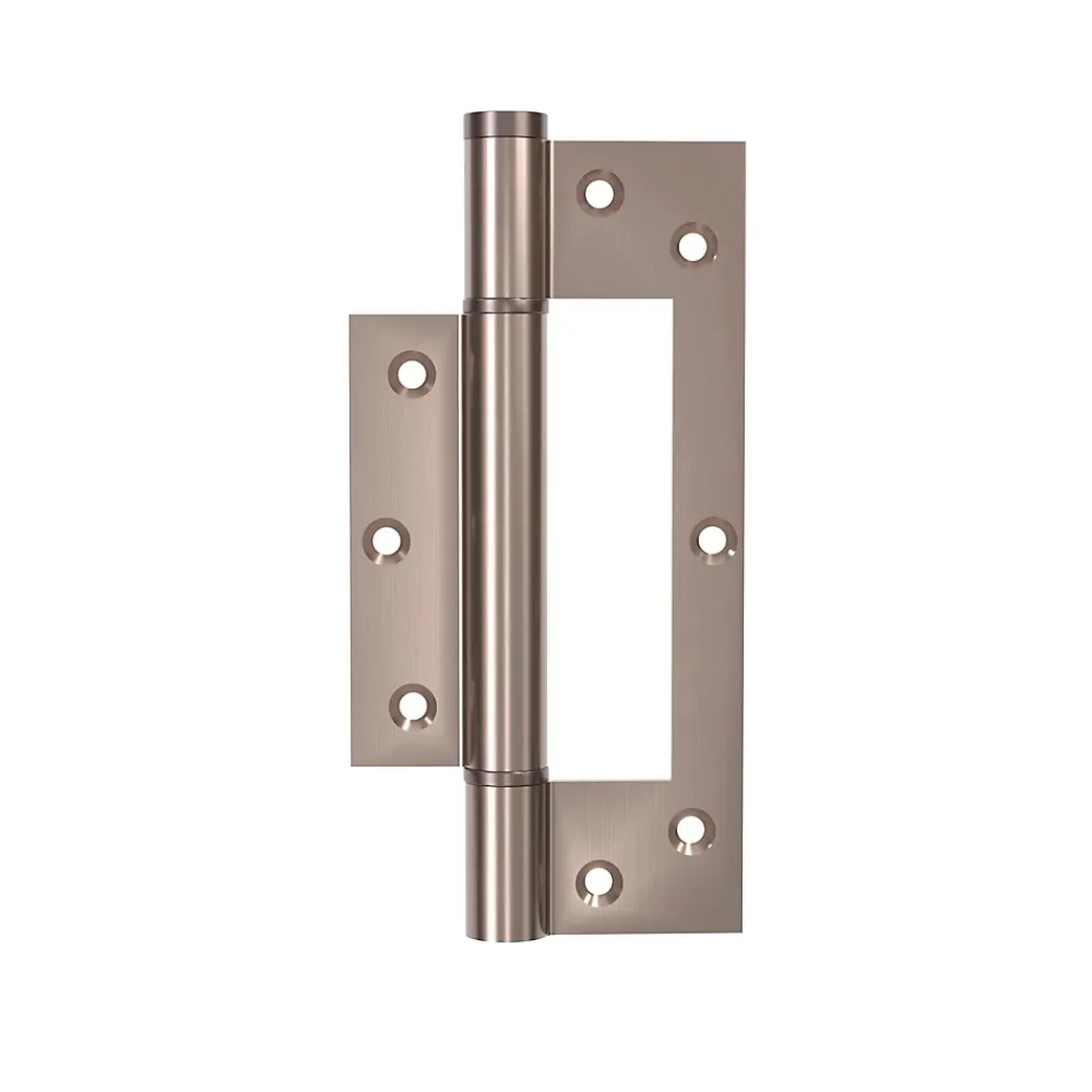Hardwarexchange Ferme-Porte-Charnière simple action à ressort, 150X30 mm, en acier inox satiné posée totalement en applique, a lame centrée.