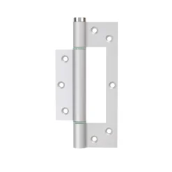 Hardwarexchange Ferme-Porte-Charnière simple action à ressort, 150X40 mm, en aluminium anodisée argent posée totalement en applique, a lame centrée.