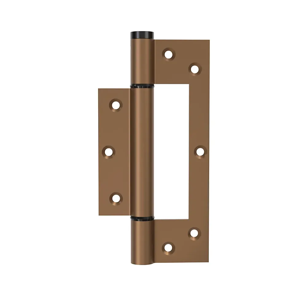 Hardwarexchange Charnière simple action à ressort, 150X40 mm, en aluminium anodisée bronze posée totalement en applique