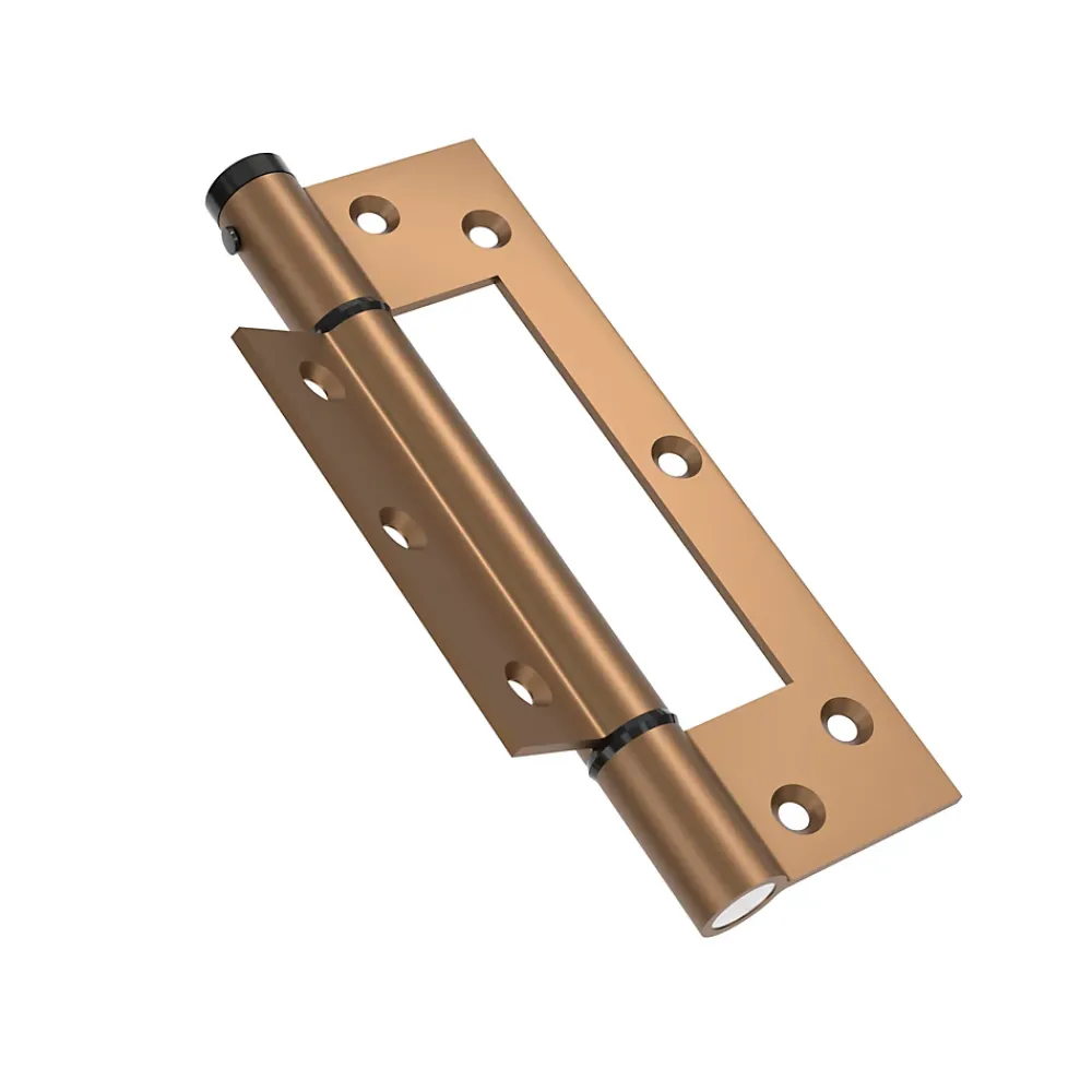 Hardwarexchange Charnière simple action à ressort, 150X40 mm, en aluminium anodisée bronze posée totalement en applique