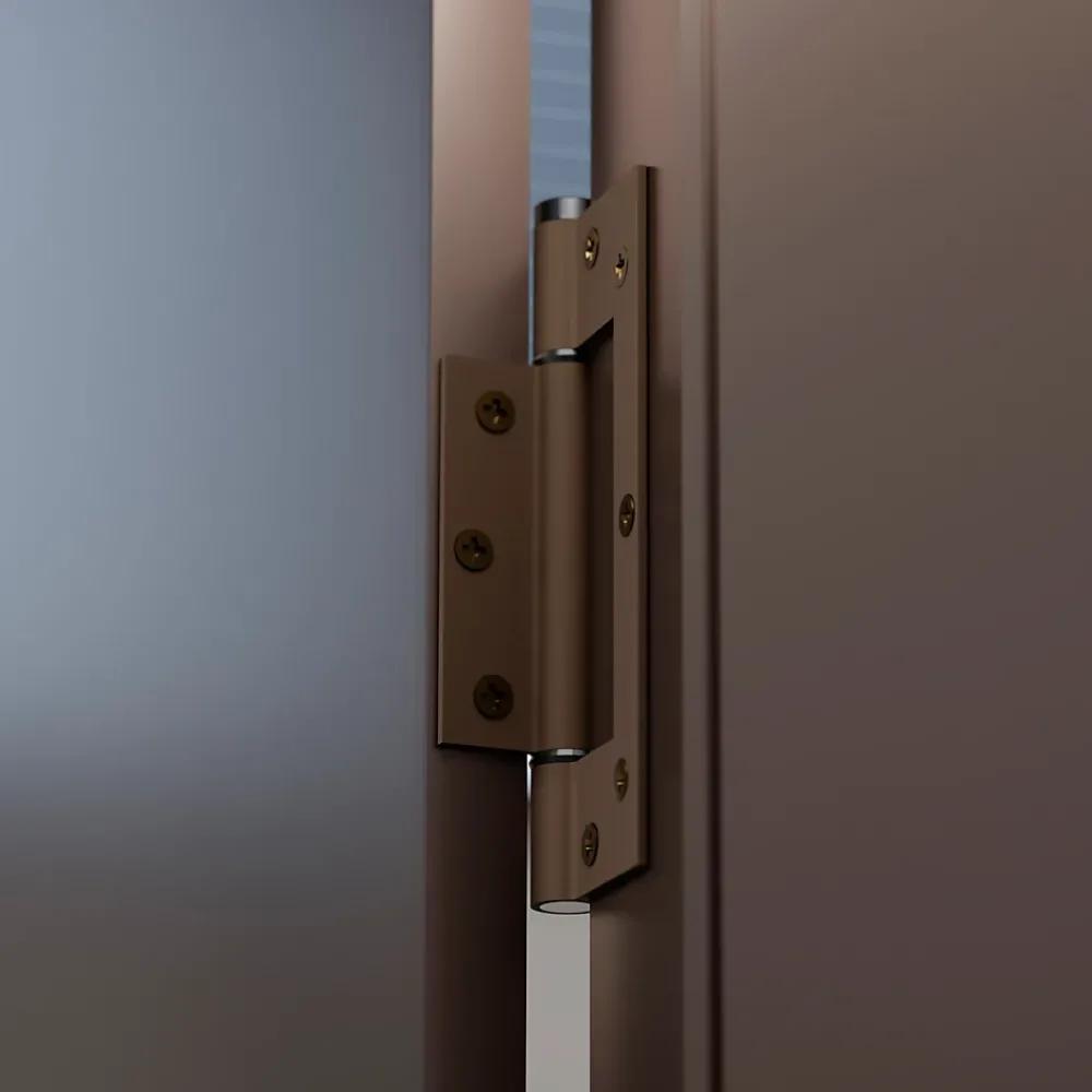 Hardwarexchange Charnière simple action à ressort, 150X40 mm, en aluminium anodisée bronze posée totalement en applique