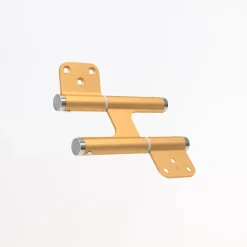 Hardwarexchange Charnière va et vient à ressort, 120X35 mm, mouvement 180 degrés, en aluminum anodisée or, posée totalement en applique,