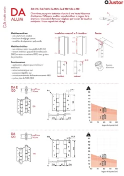 Hardwarexchange Charnière va et vient à ressort, 180X40 mm, en aluminium anodisée argent, pour porte de 40 mm.