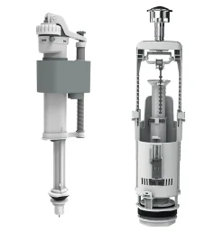 Flomasta Chasse d'eau + robinet flotteur bas , double bouton poussoir + étrier