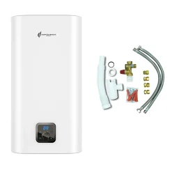 Sannover  Chauffe Eau Electrique Plat Mural Multipositions Kimoro Sannover 30 Litres + Kit d'Installation Complet NF