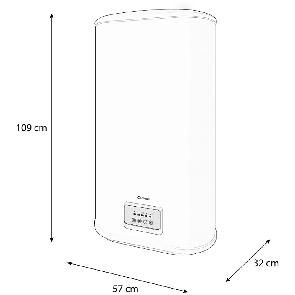 Carrera Chauffe-eau électrique plat alu brossé L