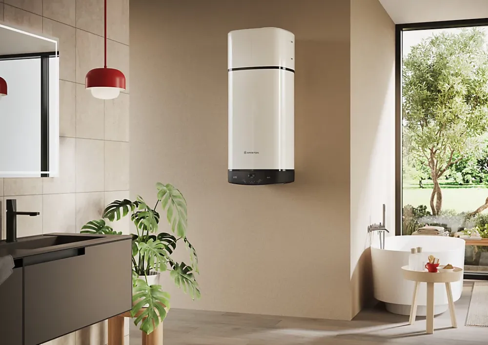 Ariston Chauffe-Eau Thermodynamique|Chauffe-Eau Ariston-Chauffe-eau électrique thermodynamique connecté anode magnésium Nuos Plus S2 150L 4 personnes blanc