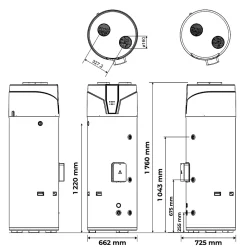 Atlantic Ecs Rad Chauffe-Eau Thermodynamique-Chauffe-eau thermodynamique CALYPSO connecté vertical - Capacité 240L - Vertical sur socle - Dimensions (h x l x p) 1900x650x600