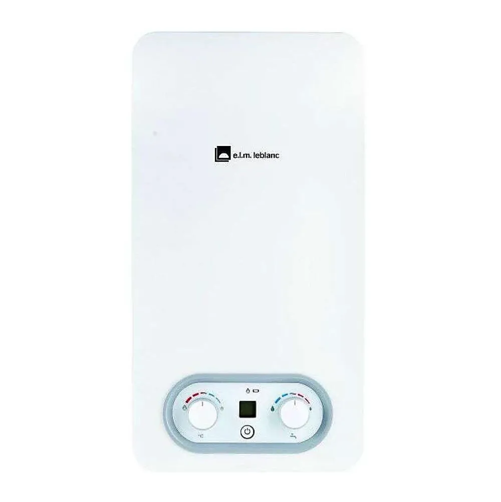 Elm Leblanc Chauffe-eau à tirage naturel ONDEA BAS NOX avec veilleuse - LC10-4 PVN - Puissance 7,9 à 17,4 kW - Gaz Naturel - maxi 10 l/min