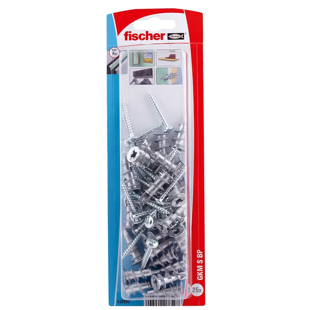 Fischer Cheville Autoforeuse-Cheville autoforeuse en métal PZ L. 30 mm, 25 pièces