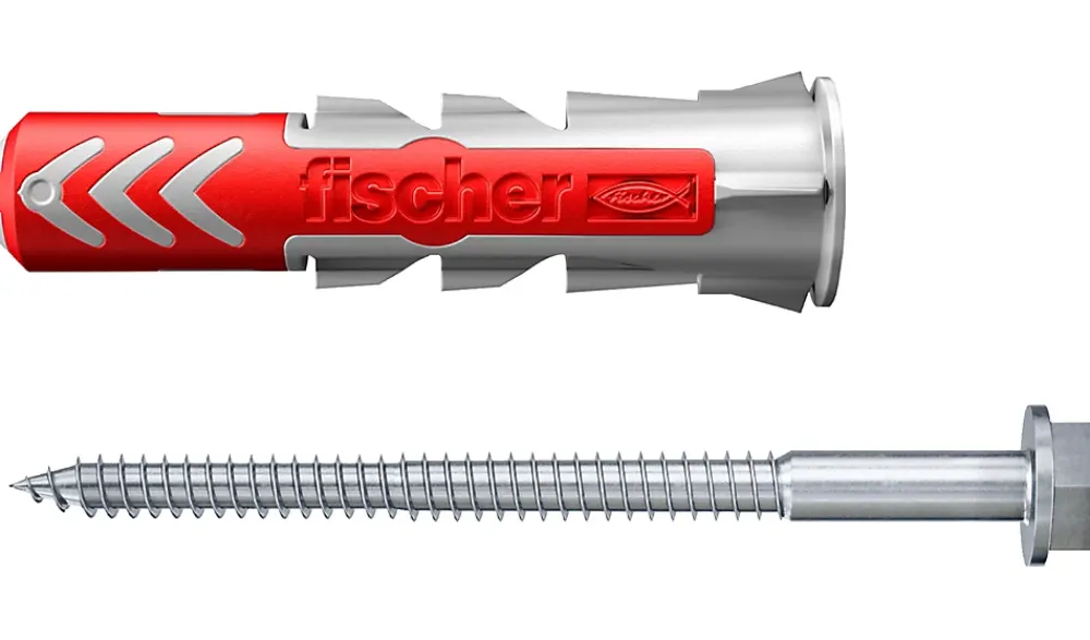 Fischer Cheville Universelle-Cheville bi-matière avec vis DuoPower pour matériaux de construction 10x50 mm, 4 pièces