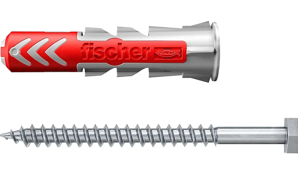 Fischer Cheville bi-matière avec vis DuoPower pour matériaux de construction 12x60 mm, 2 pièces