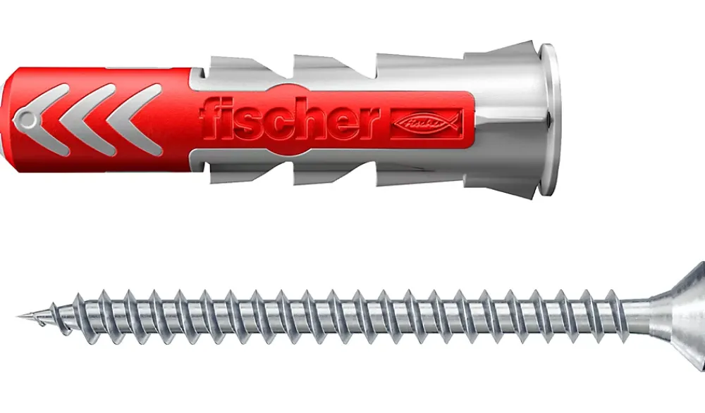 Fischer Cheville bi-matière avec vis DuoPower pour matériaux de construction 5x25 mm, 50 pièces